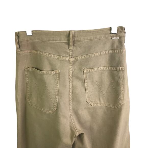 Mother Pants Womens Sz 27 Khaki The Wrapper Patch Springy Jogger High Waisted - Picture 6 of 8